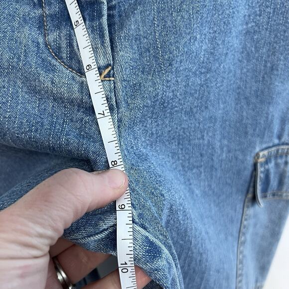 VTG Y2K 2004 Tommy Hilfiger Cargo Jeans Capris Grunge Skater Blue Size 4 Pockets - Picture 11 of 12